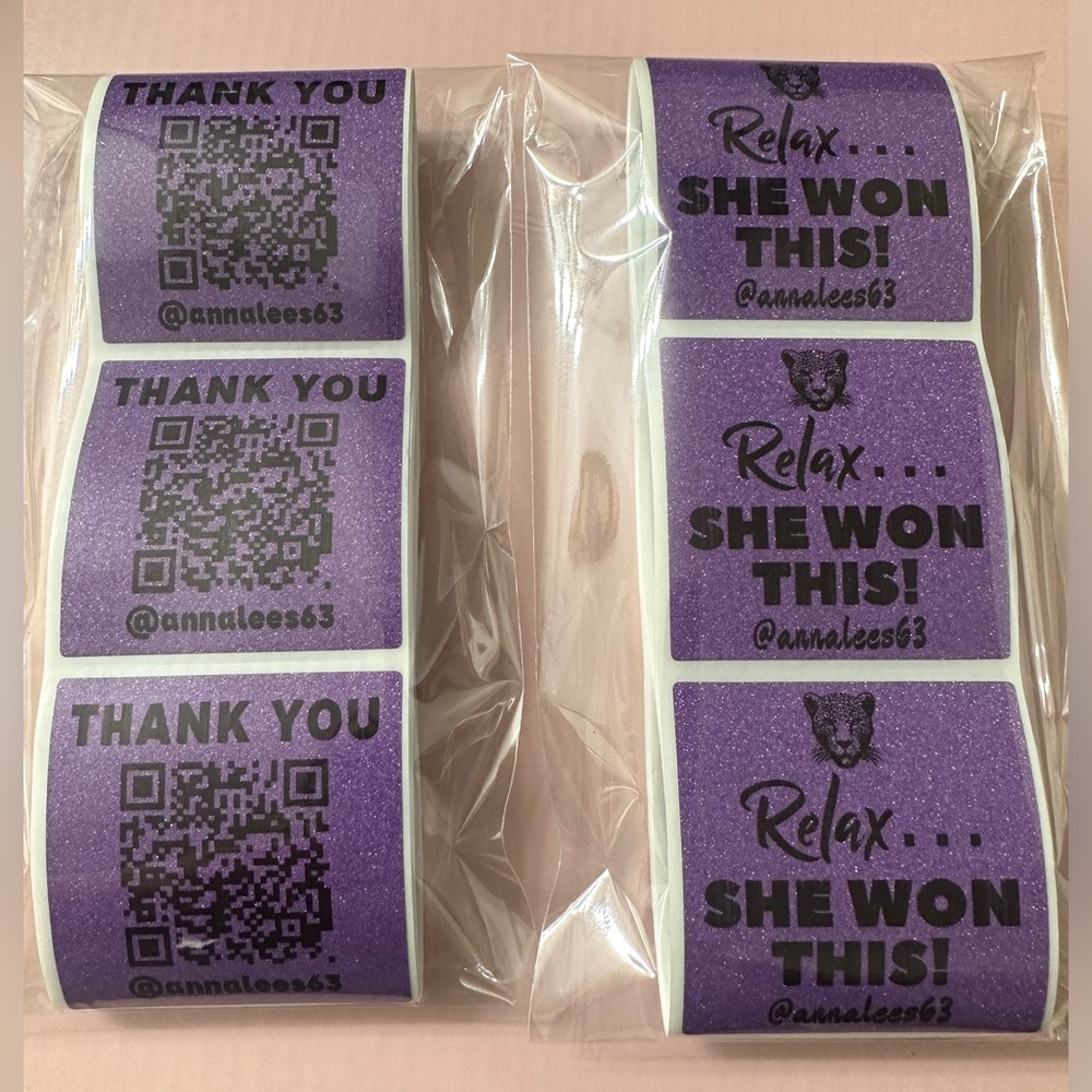 50 ct. Custom 2β Square Thank You, QR Code, FRAGILE Stickers OR LOGO - Picture 15 of 16